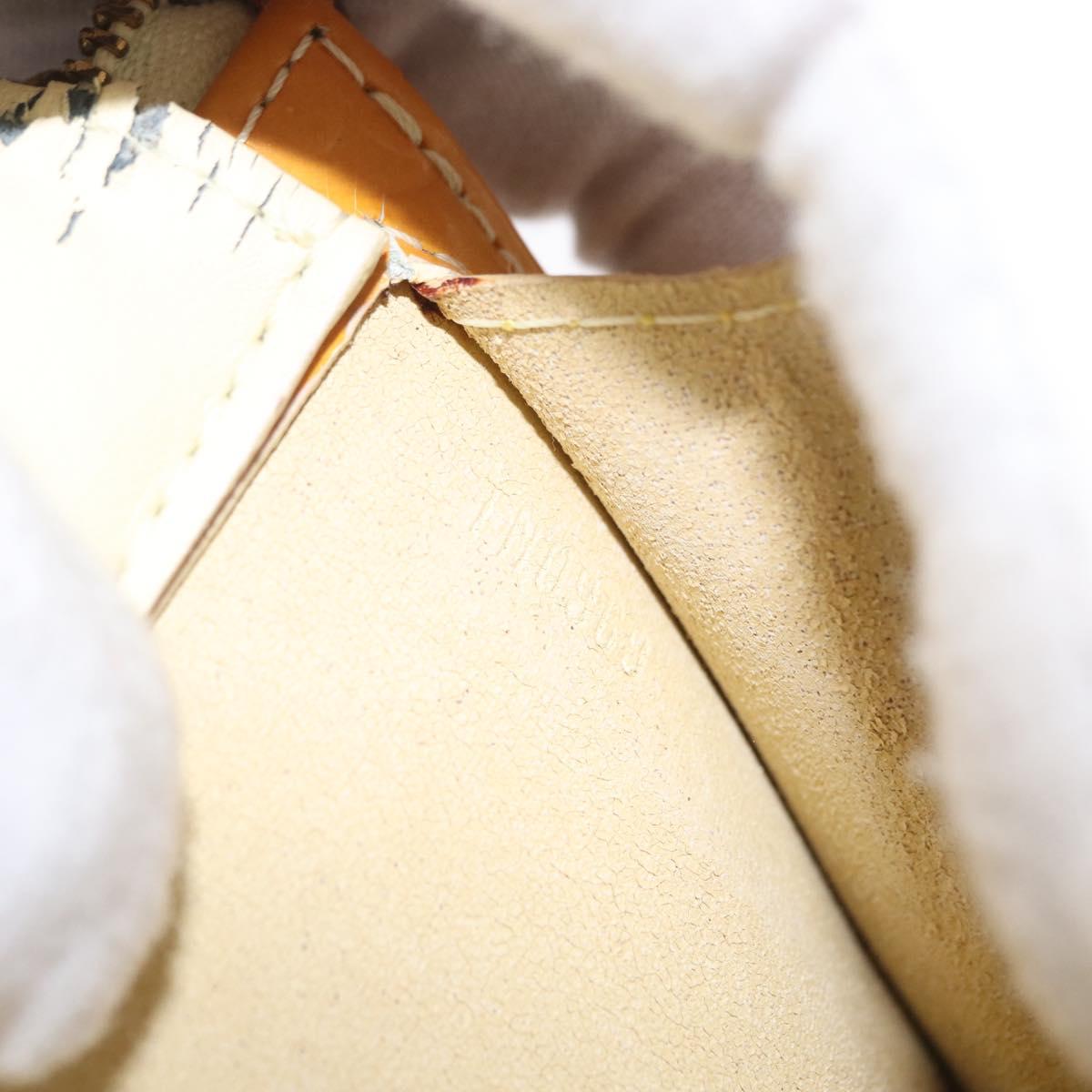 LOUIS VUITTON Monogram Vernis Motto Pouch Lime Yellow M91059 LV Auth BA9707