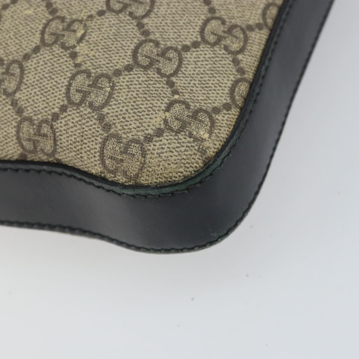GUCCI GG Supreme Shoulder Bag PVC Beige Silver 406374 Auth BA9716