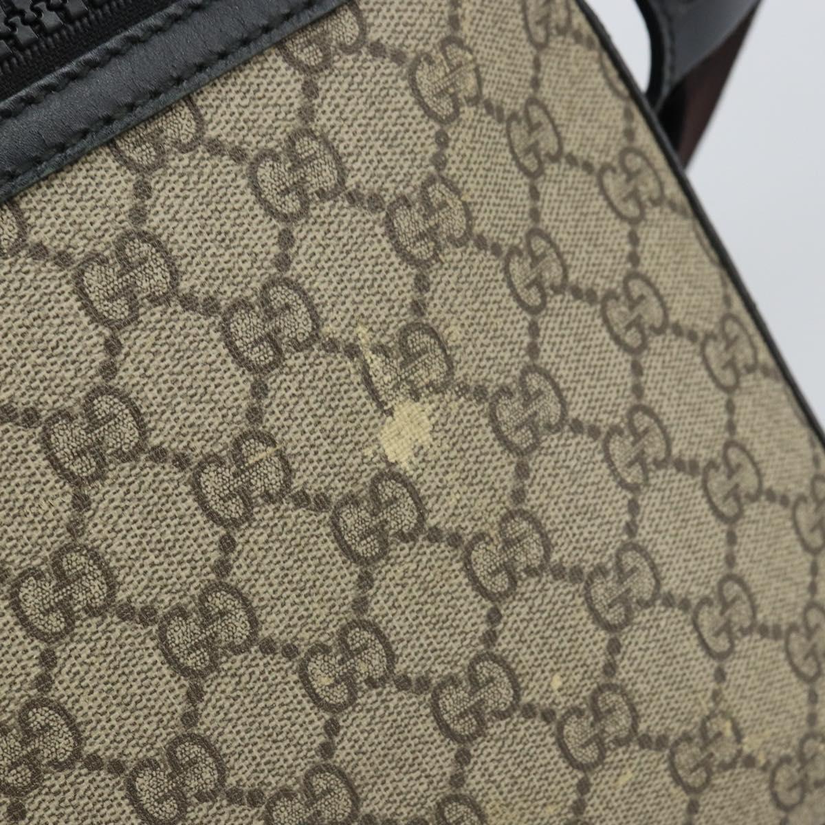 GUCCI GG Supreme Shoulder Bag PVC Beige Silver 406374 Auth BA9716