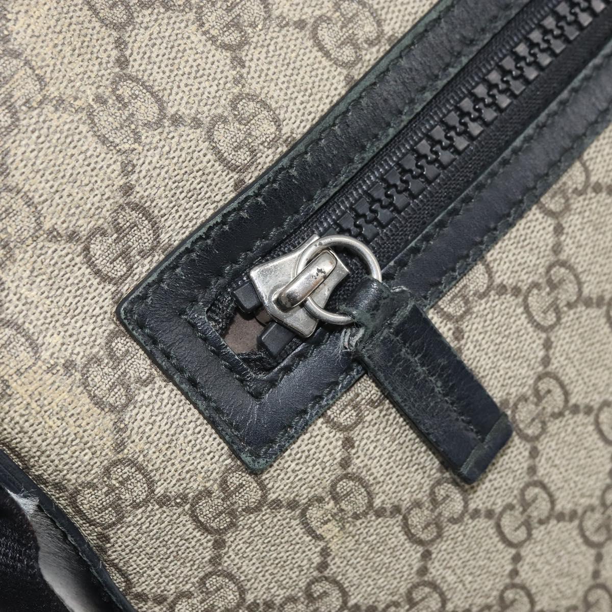 GUCCI GG Supreme Shoulder Bag PVC Beige Silver 406374 Auth BA9716