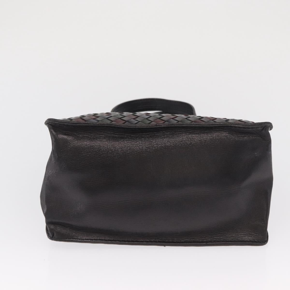 BOTTEGA VENETA INTRECCIATO Hand Bag Leather Brown Gold Auth BA9718