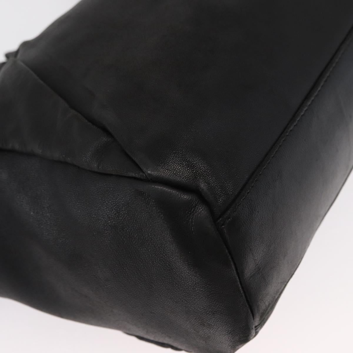 Salvatore Ferragamo Tote Bag Leather Black Gold Auth BA9720