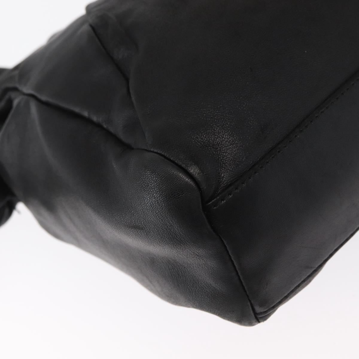 Salvatore Ferragamo Tote Bag Leather Black Gold Auth BA9720