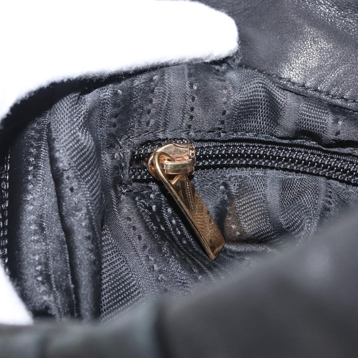 Salvatore Ferragamo Tote Bag Leather Black Gold Auth BA9720