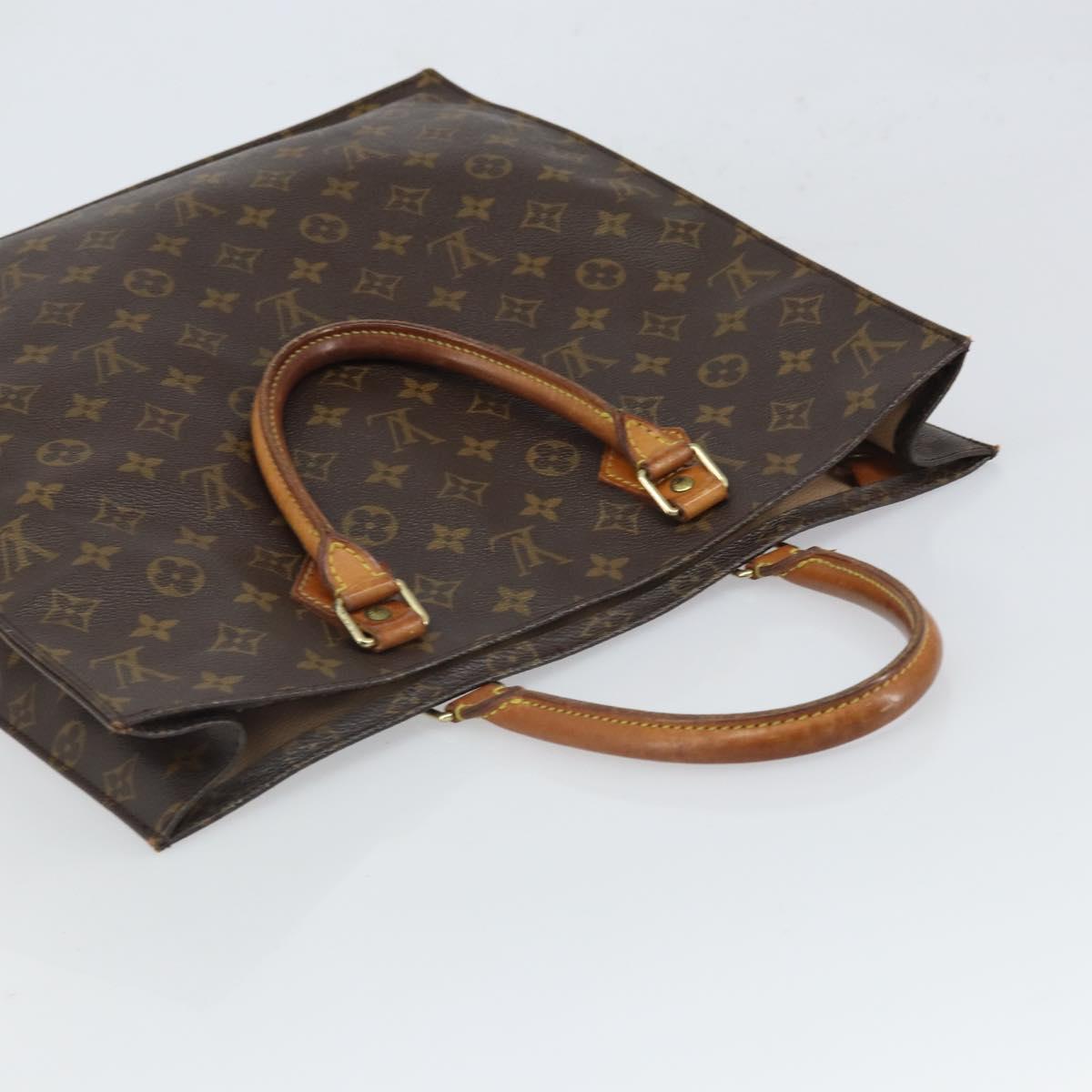 LOUIS VUITTON Monogram Sac Plat Hand Bag M51140 LV Auth BA9730