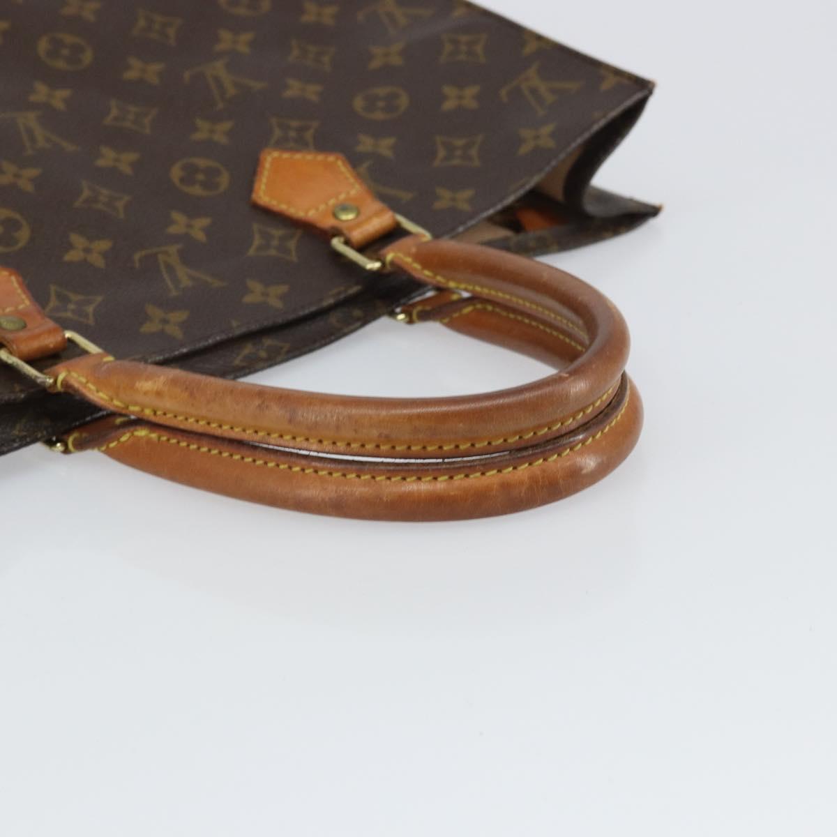 LOUIS VUITTON Monogram Sac Plat Hand Bag M51140 LV Auth BA9730