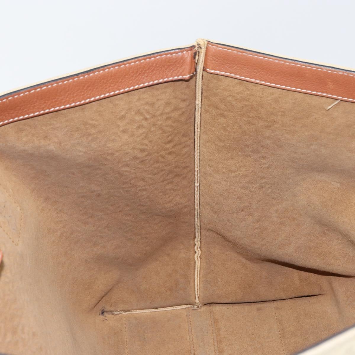LOEWE Anagram Tote Bag Canvas Beige Auth BA9735