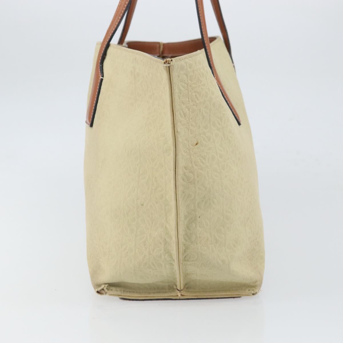 LOEWE Anagram Tote Bag Canvas Beige Auth BA9735