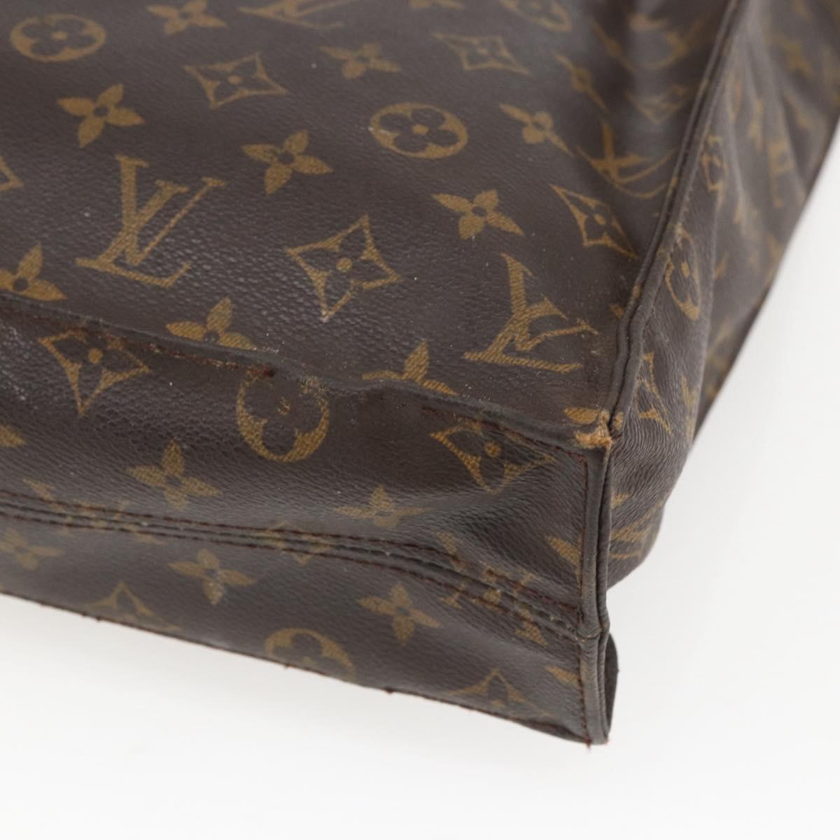 LOUIS VUITTON Monogram Sac Plat Hand Bag M51140 LV Auth BA9754