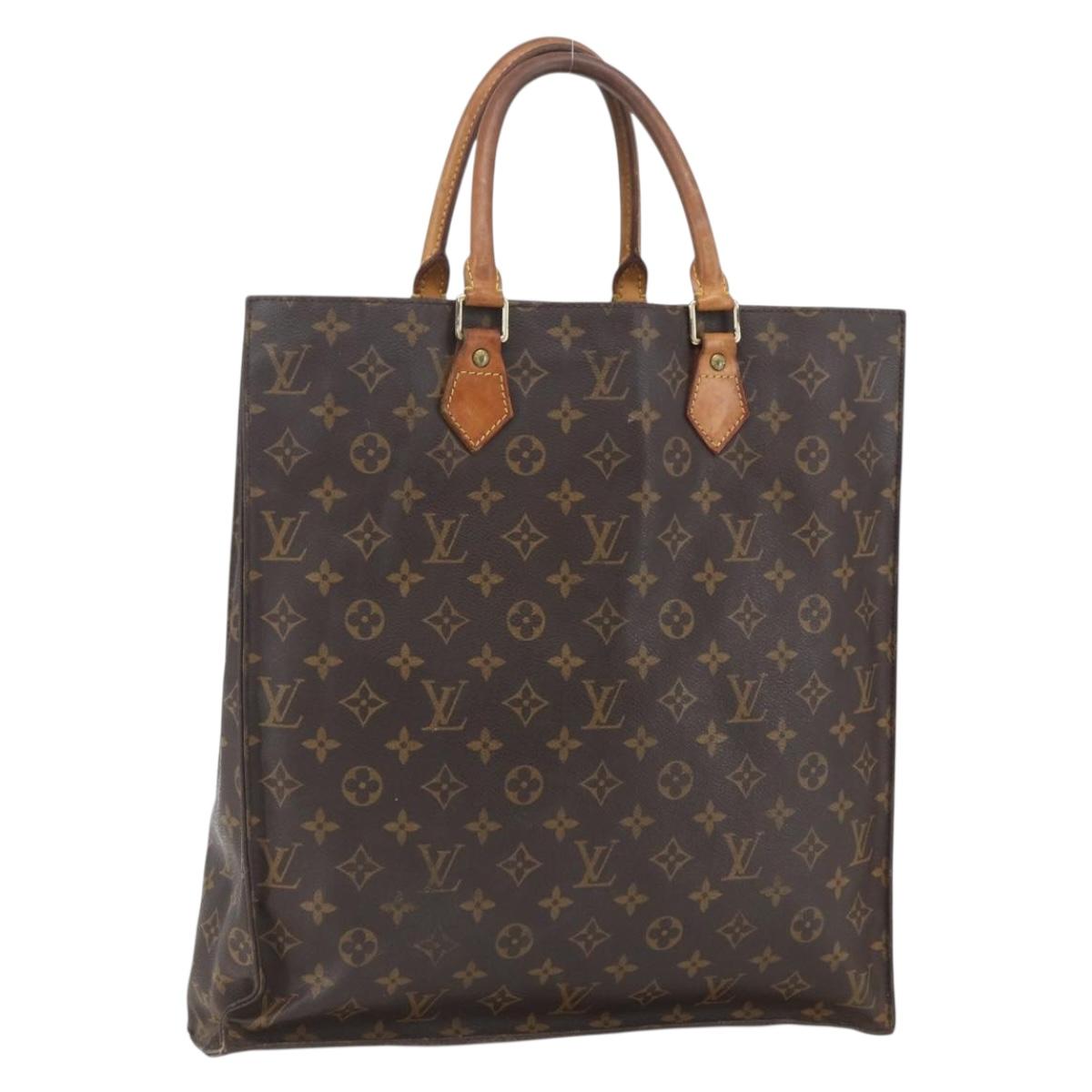 LOUIS VUITTON Monogram Sac Plat Hand Bag M51140 LV Auth BA9754