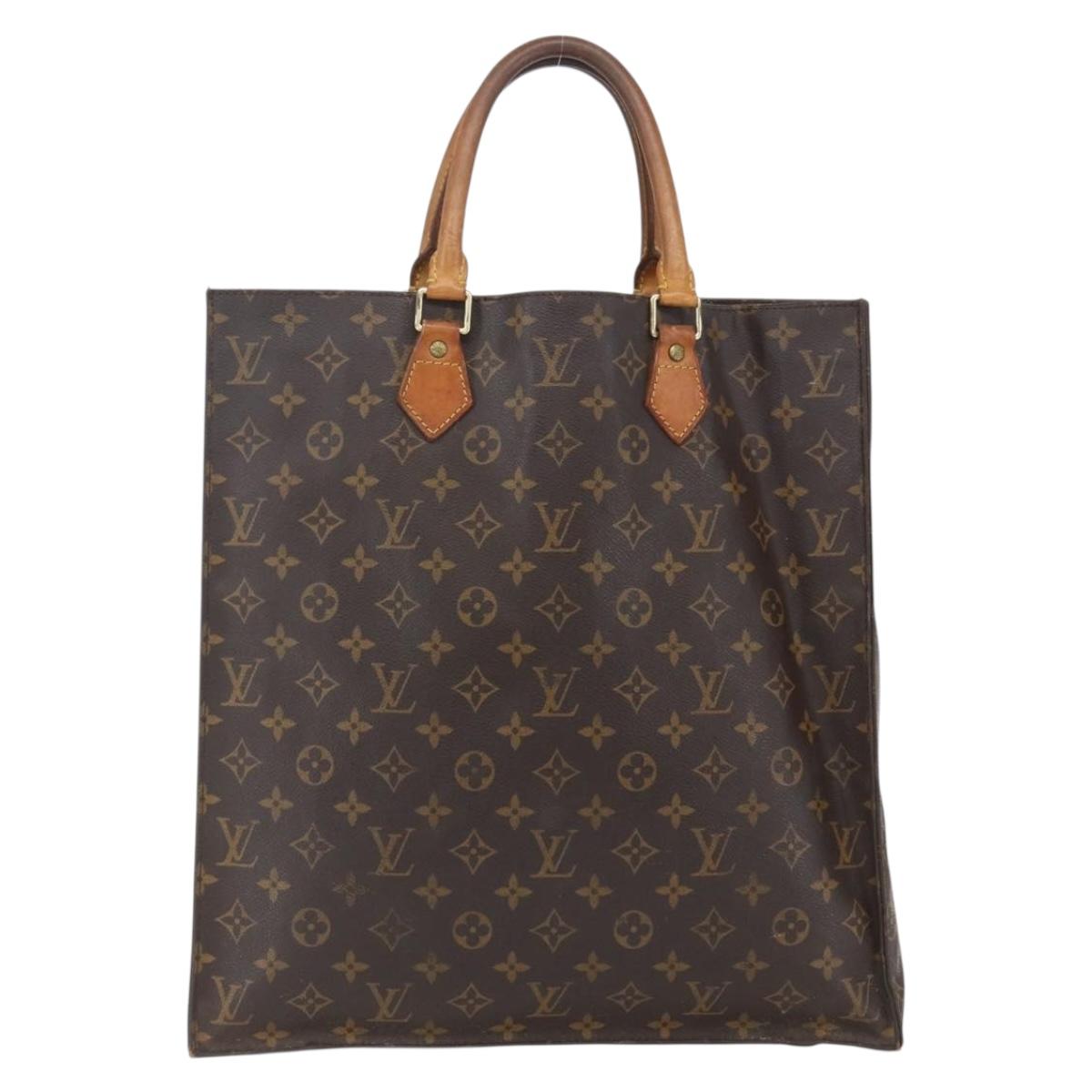LOUIS VUITTON Monogram Sac Plat Hand Bag M51140 LV Auth BA9754