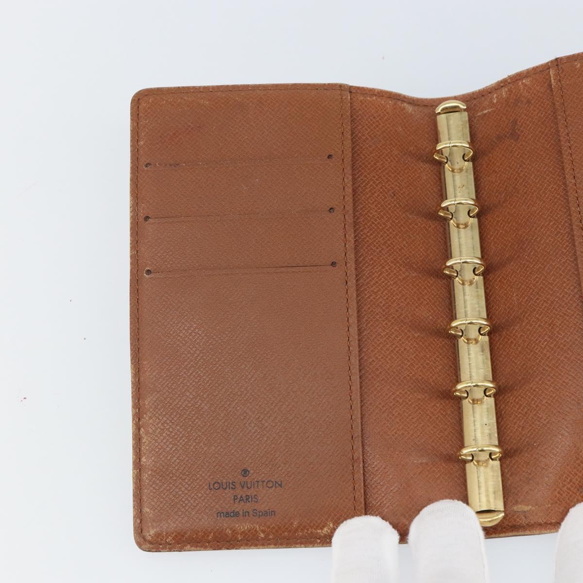 LOUIS VUITTON Monogram Agenda PM Day Planner Cover R20005 LV Auth BA9758