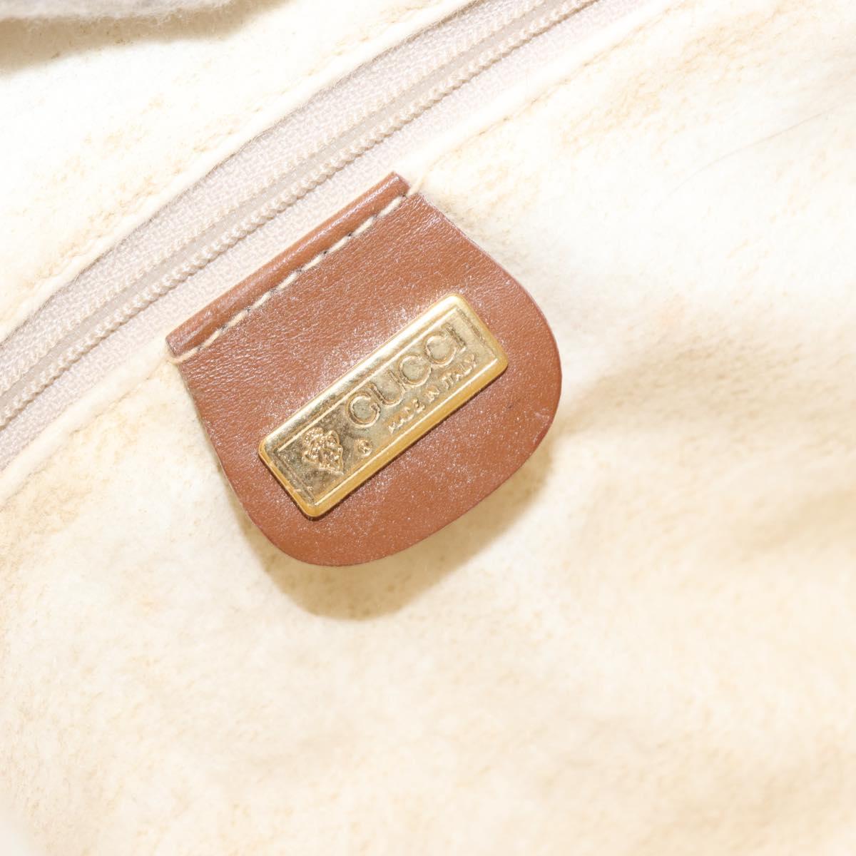 GUCCI Micro GG Supreme Hand Bag PVC White Gold 000 39 0158 Auth BA9761