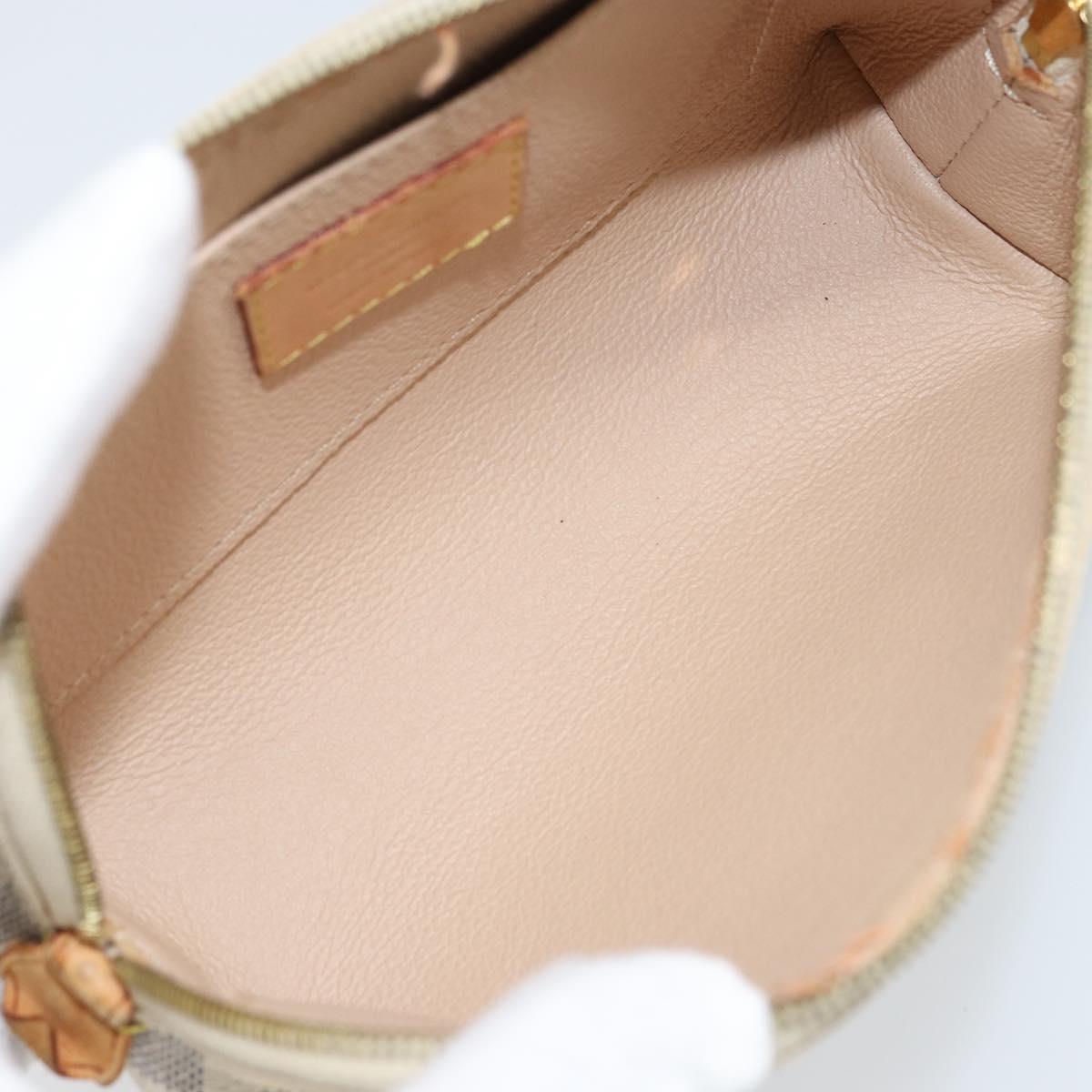 LOUIS VUITTON Damier Azur Pochette Cosmetic PM Pouch N60024 LV Auth BA9776