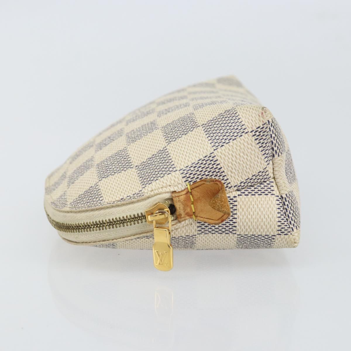 LOUIS VUITTON Damier Azur Pochette Cosmetic PM Pouch N60024 LV Auth BA9776