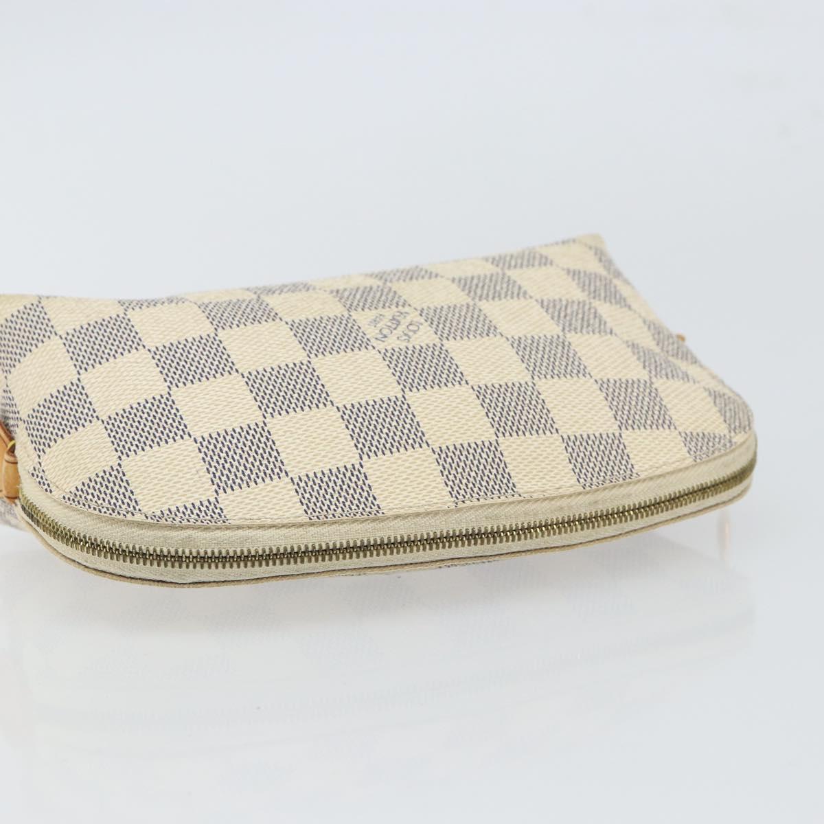 LOUIS VUITTON Damier Azur Pochette Cosmetic PM Pouch N60024 LV Auth BA9776