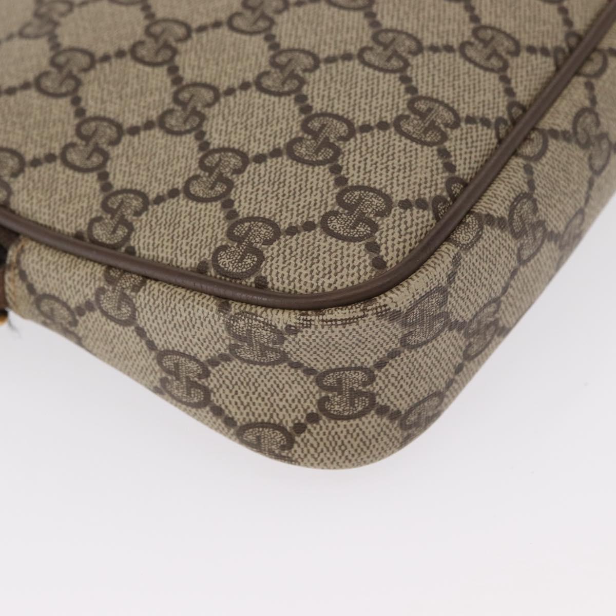 GUCCI GG Supreme Shoulder Bag PVC Beige Gold 119 02 068 Auth BA9786