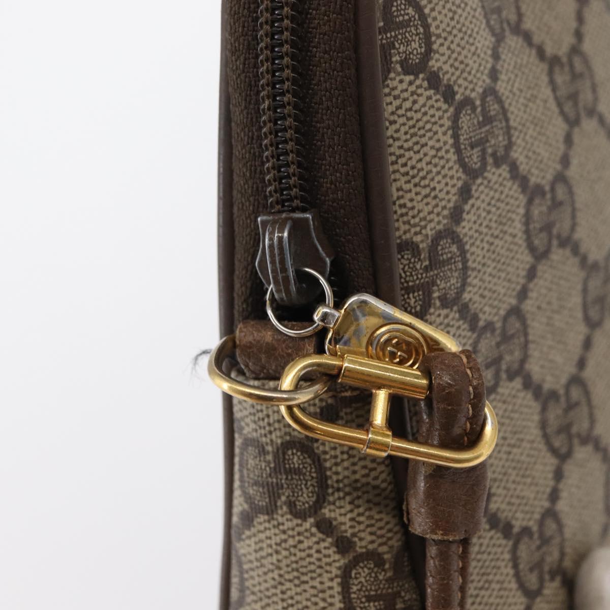 GUCCI GG Supreme Shoulder Bag PVC Beige Gold 119 02 068 Auth BA9786