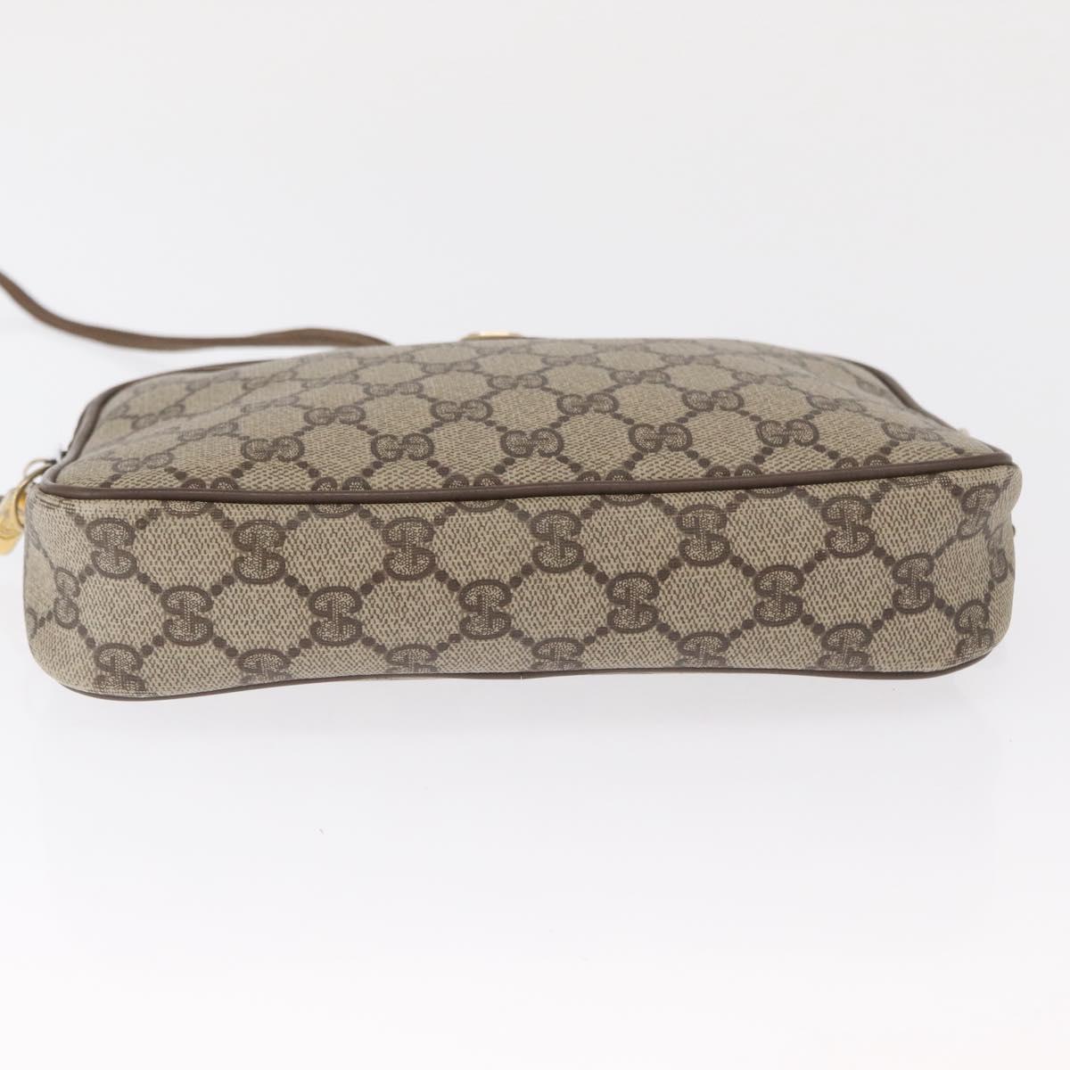 GUCCI GG Supreme Shoulder Bag PVC Beige Gold 119 02 068 Auth BA9786