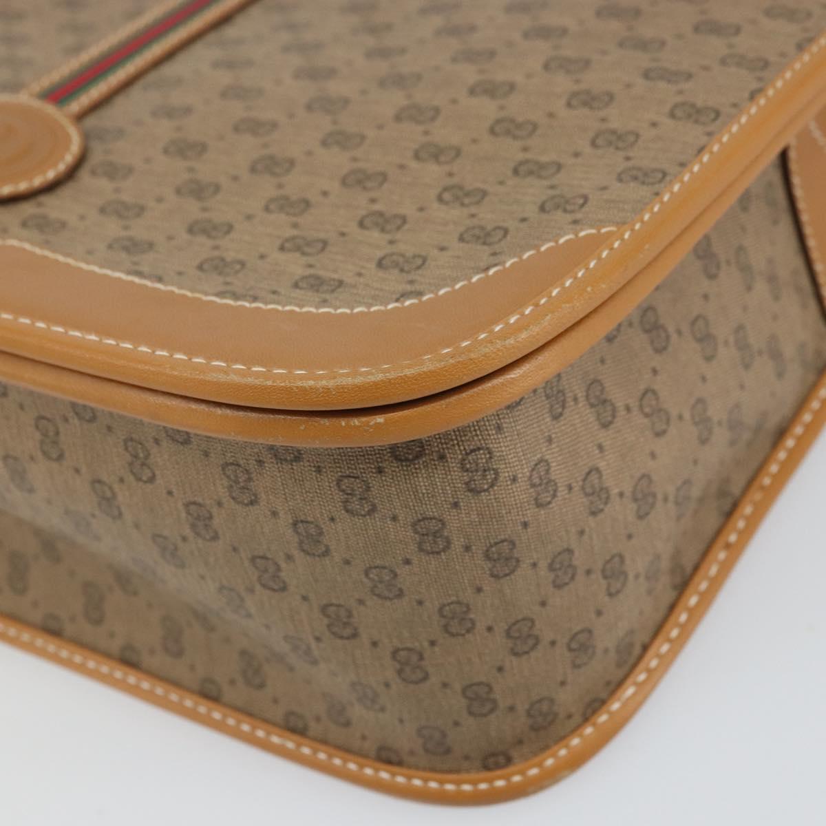 GUCCI GG Supreme Web Sherry Line Bag PVC Beige Gold 001 113 0551 Auth BA9789