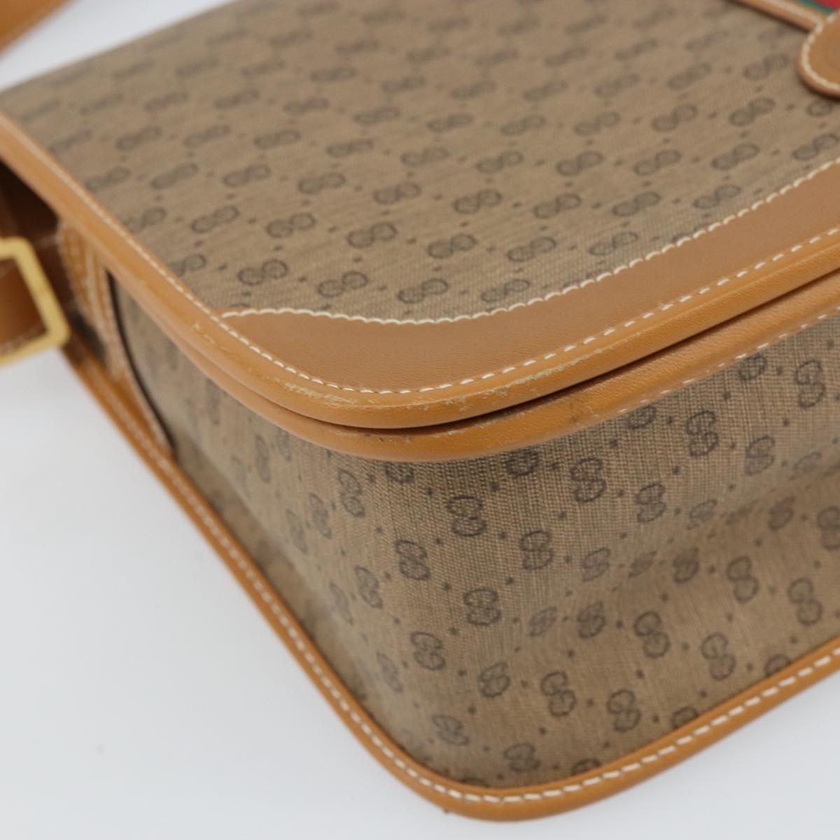 GUCCI GG Supreme Web Sherry Line Bag PVC Beige Gold 001 113 0551 Auth BA9789