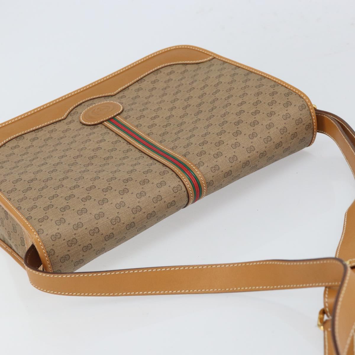 GUCCI GG Supreme Web Sherry Line Bag PVC Beige Gold 001 113 0551 Auth BA9789