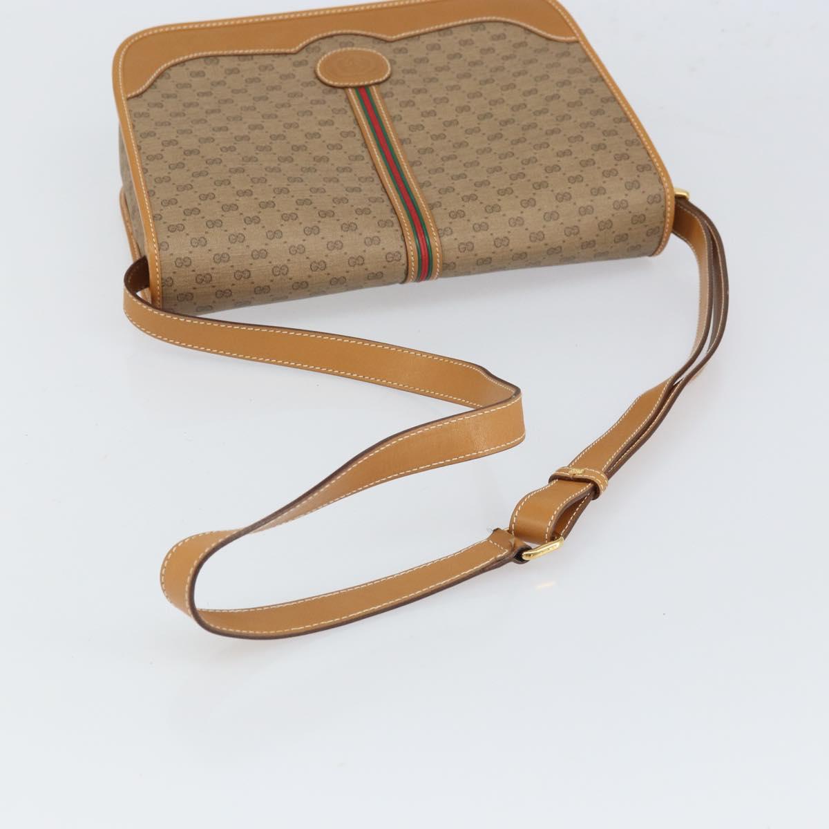 GUCCI GG Supreme Web Sherry Line Bag PVC Beige Gold 001 113 0551 Auth BA9789