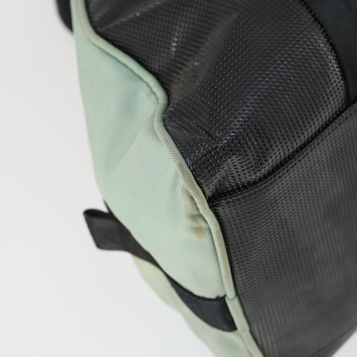 CHANEL Boston Bag Nylon Black Gray CC Auth BA9791