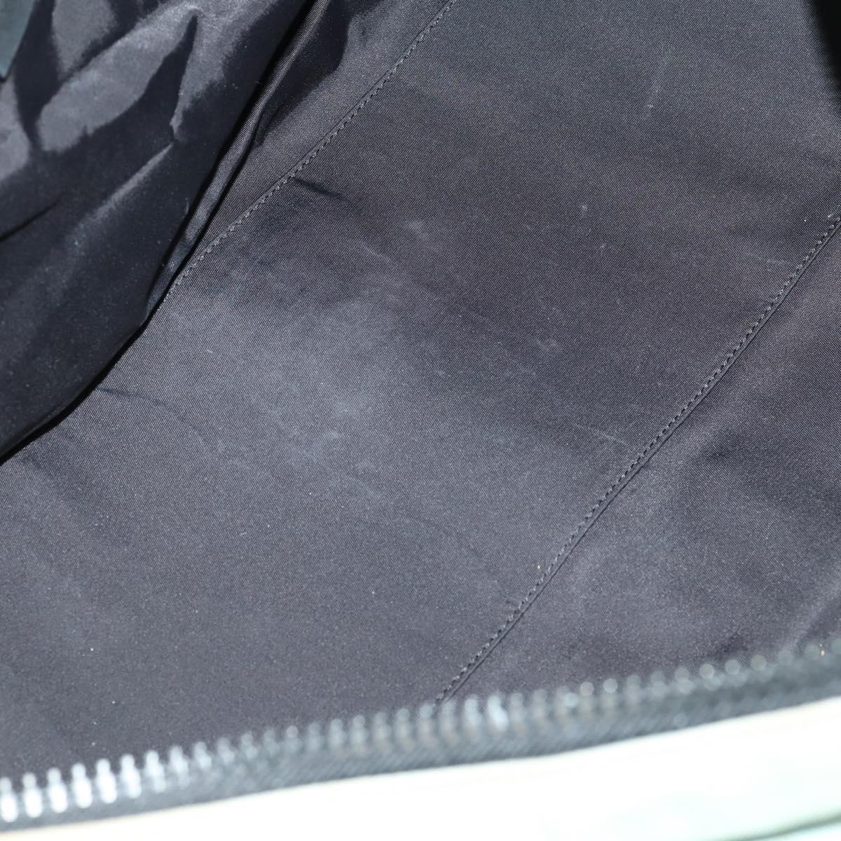 CHANEL Boston Bag Nylon Black Gray CC Auth BA9791