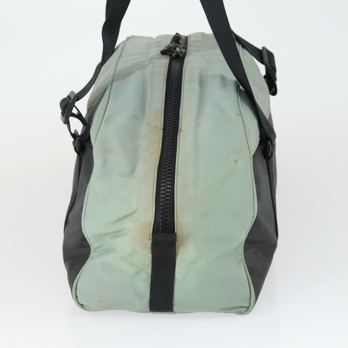 CHANEL Boston Bag Nylon Black Gray CC Auth BA9791