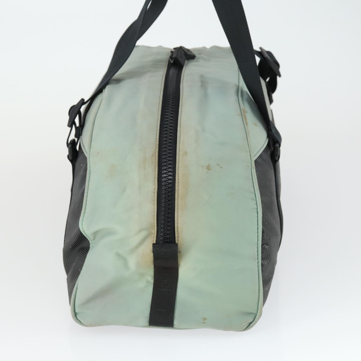 CHANEL Boston Bag Nylon Black Gray CC Auth BA9791