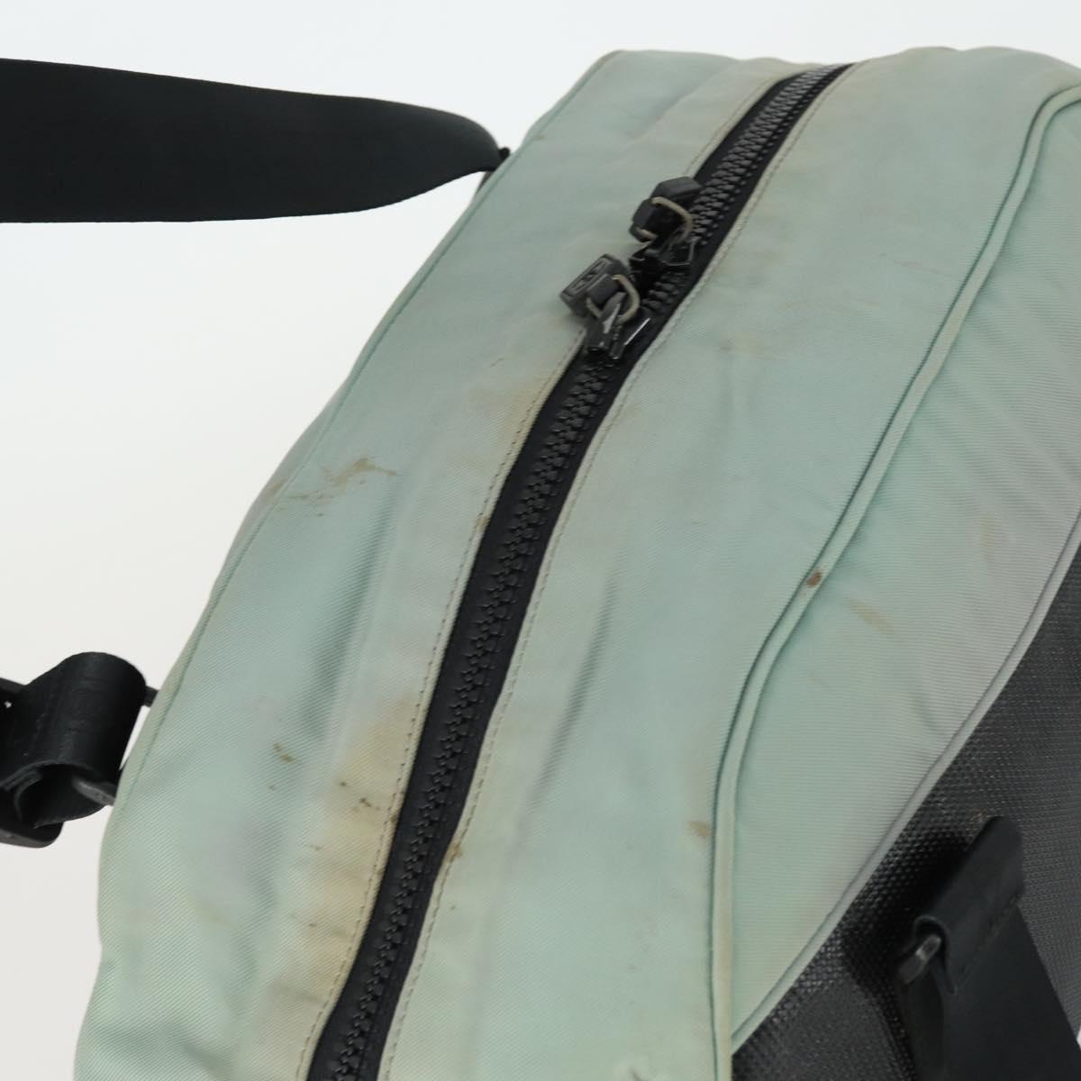 CHANEL Boston Bag Nylon Black Gray CC Auth BA9791