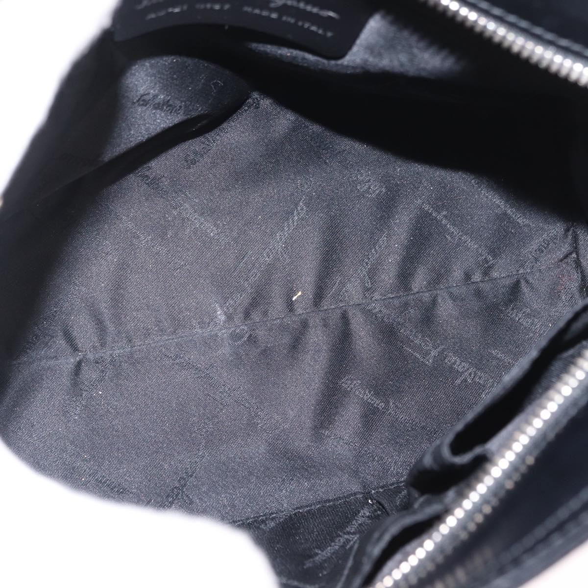 Salvatore Ferragamo Hand Bag Leather Black Silver Auth BA9799