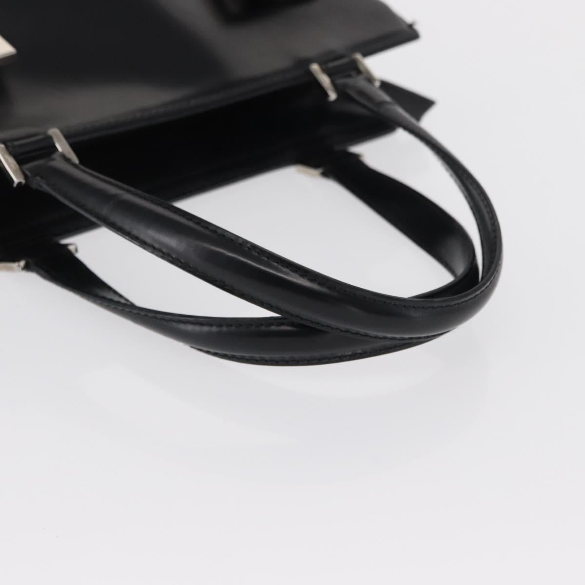 Salvatore Ferragamo Hand Bag Leather Black Silver Auth BA9799