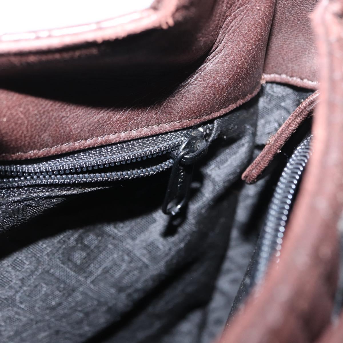 BALLY Shoulder Bag Leather Brown Gold Auth BA9800