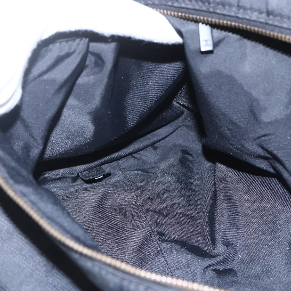 CHANEL New Travel Line Boston Bag Nylon Black CC Auth BA9803