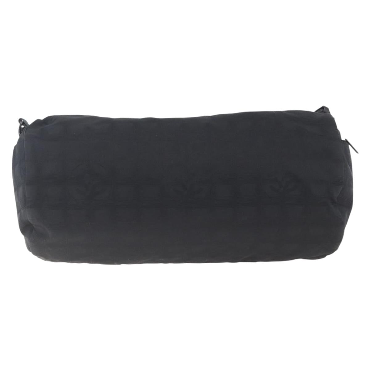 CHANEL New Travel Line Boston Bag Nylon Black CC Auth BA9803