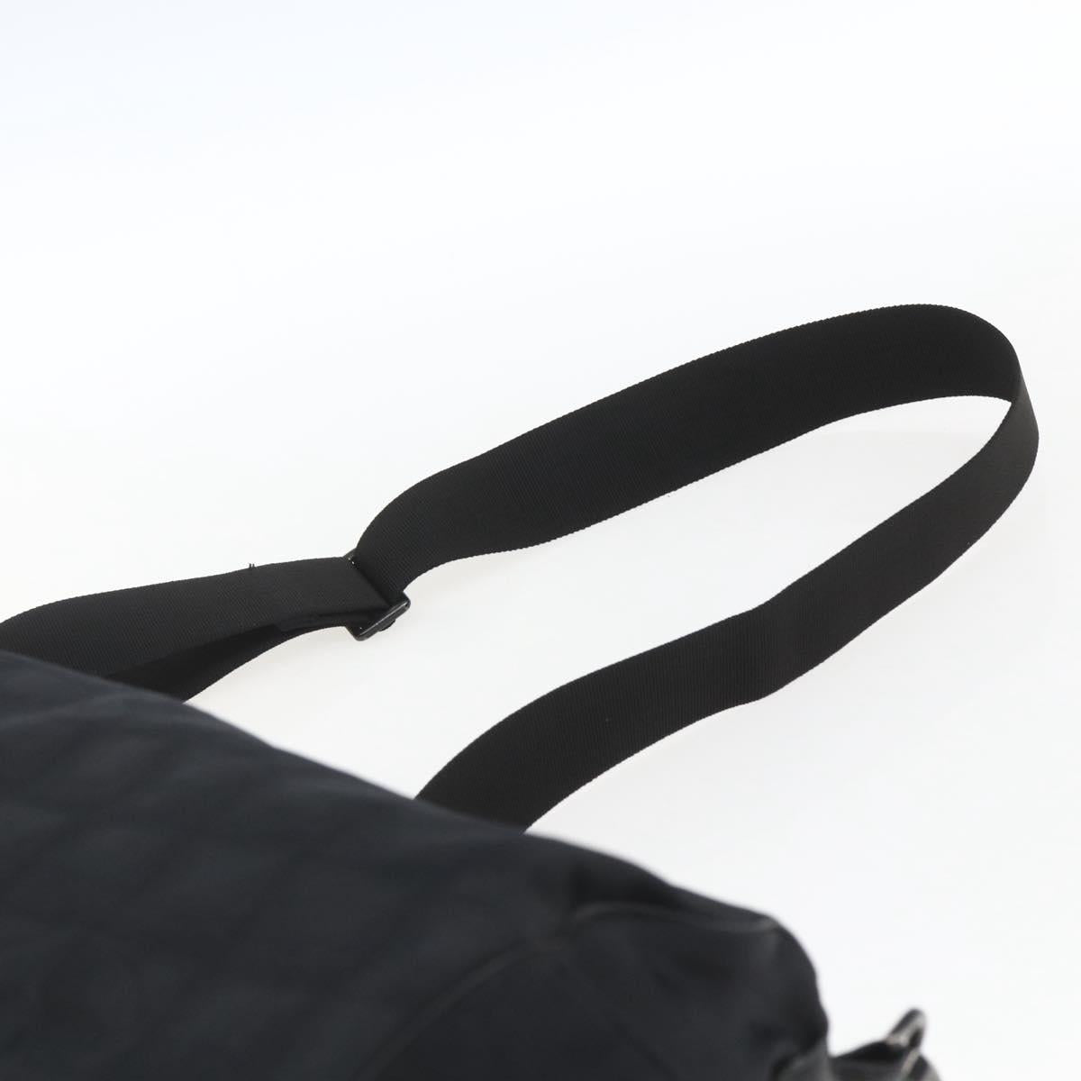 CHANEL New Travel Line Boston Bag Nylon Black CC Auth BA9803