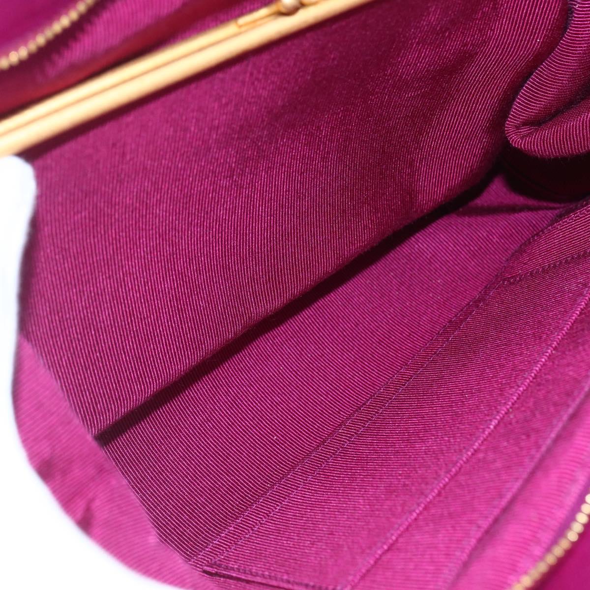 CHANEL Matelasse Chain Shoulder Bag Cotton Purple Gold CC Auth BA9805