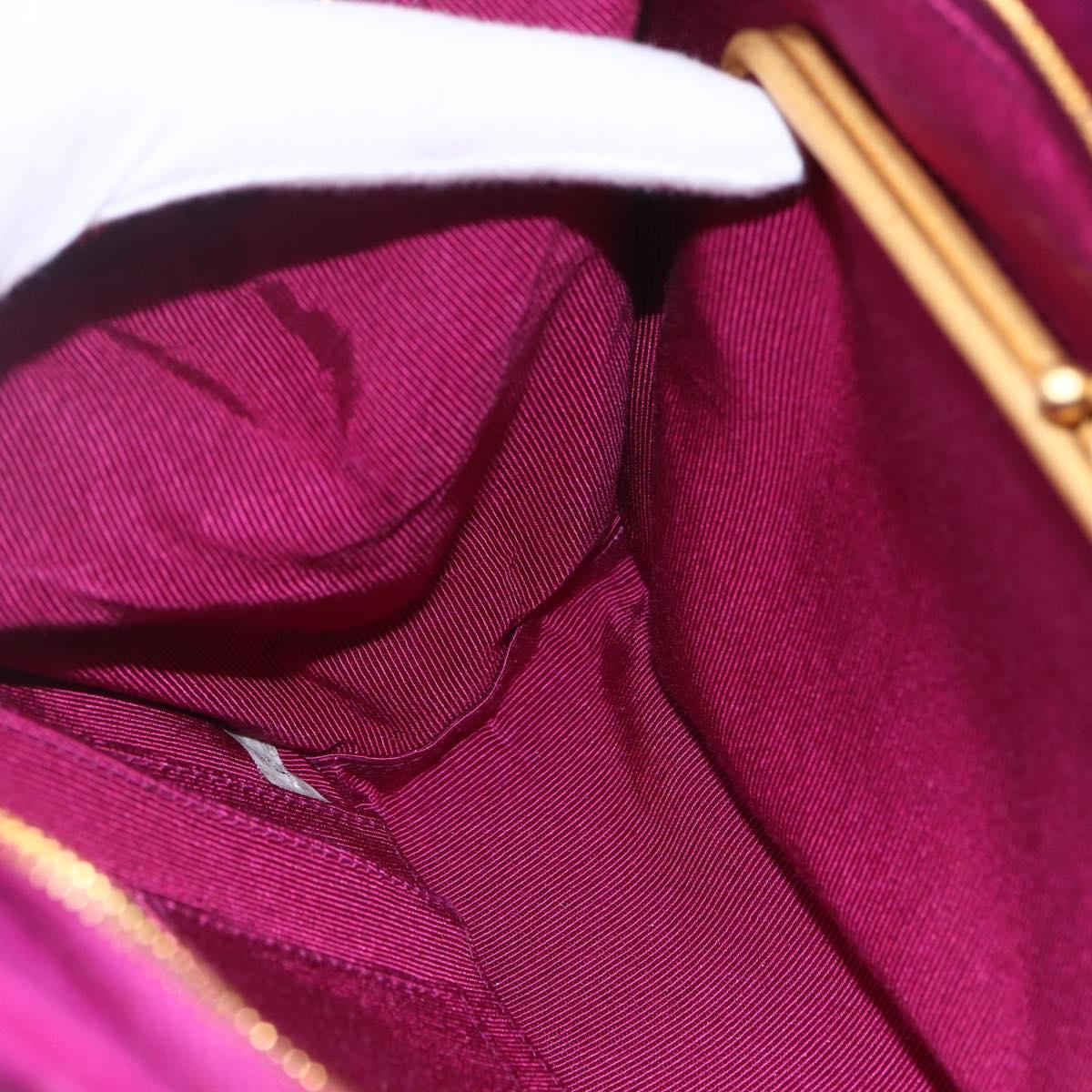 CHANEL Matelasse Chain Shoulder Bag Cotton Purple Gold CC Auth BA9805