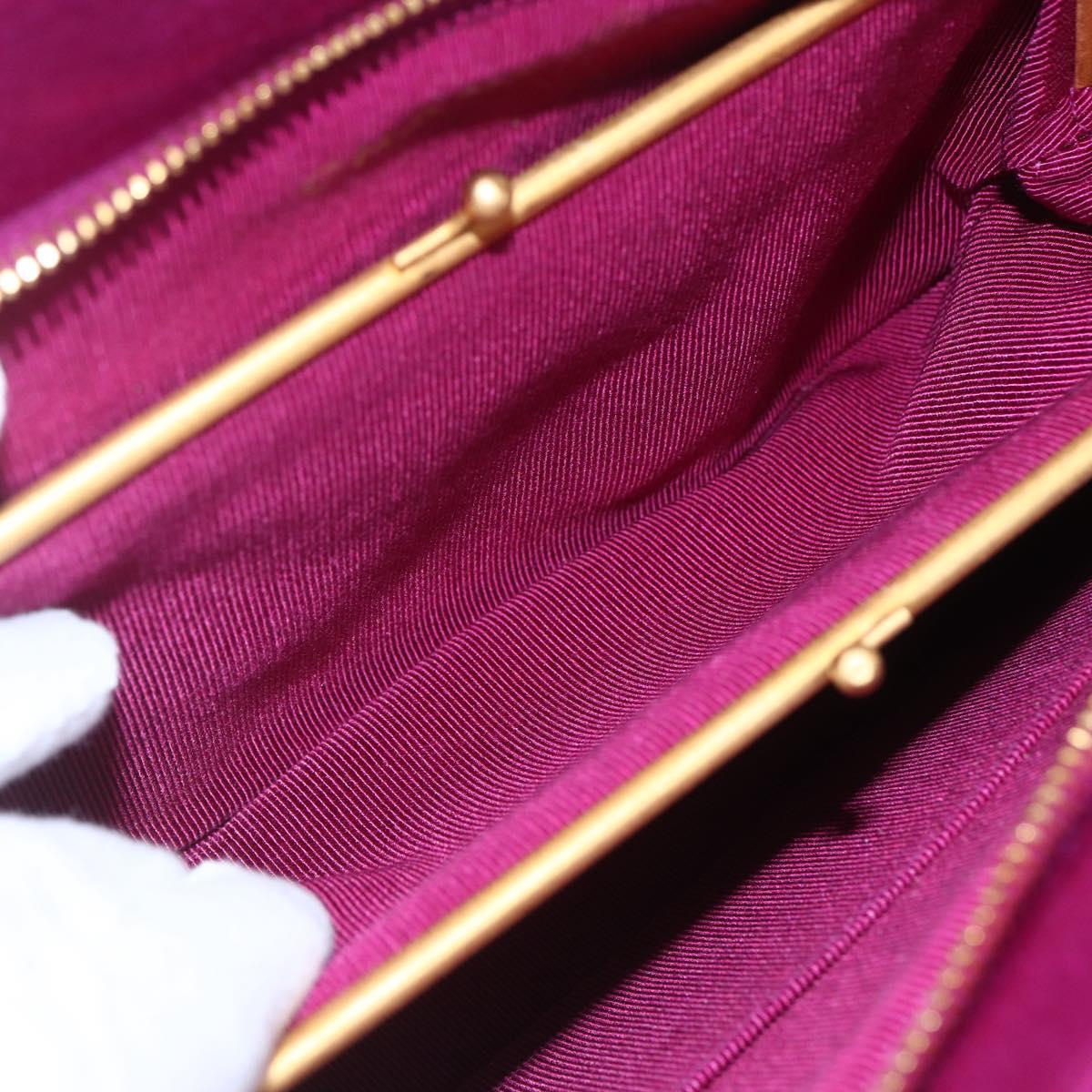 CHANEL Matelasse Chain Shoulder Bag Cotton Purple Gold CC Auth BA9805