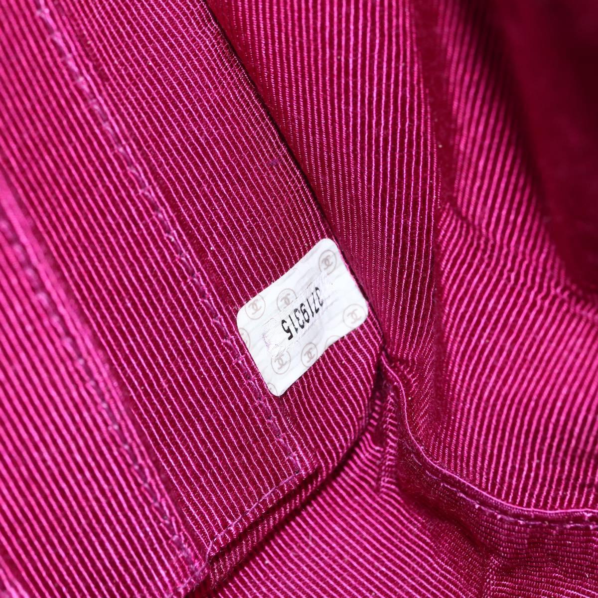 CHANEL Matelasse Chain Shoulder Bag Cotton Purple Gold CC Auth BA9805