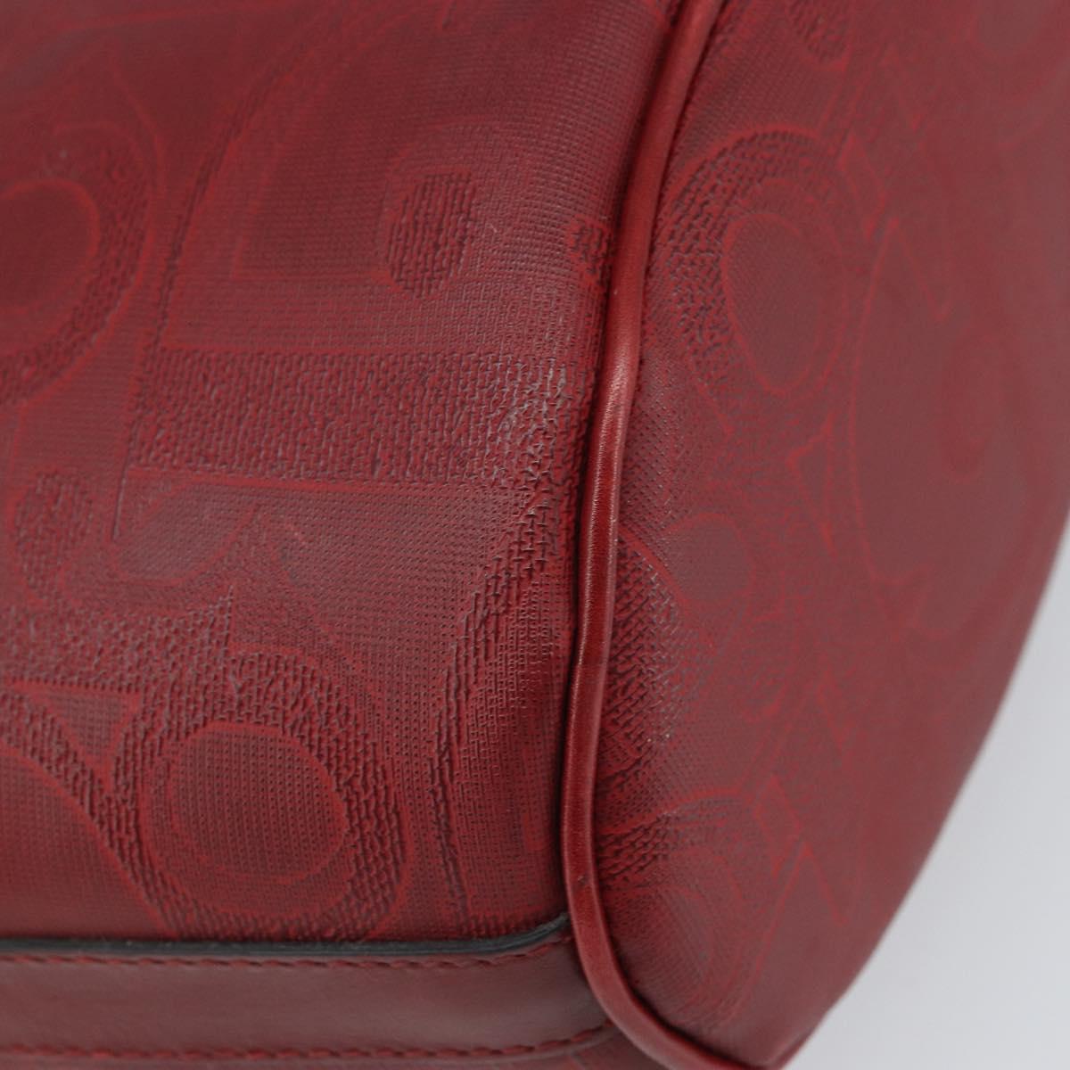 Christian Dior Trotter Canvas Shoulder Bag PVC Red Gold Auth BA9806