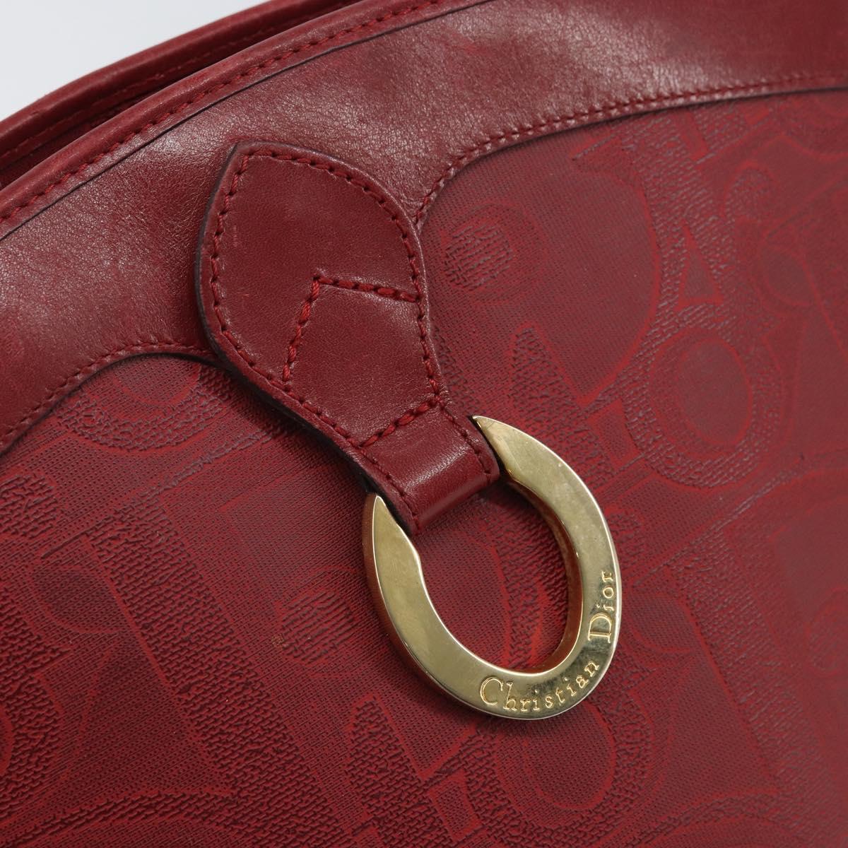 Christian Dior Trotter Canvas Shoulder Bag PVC Red Gold Auth BA9806