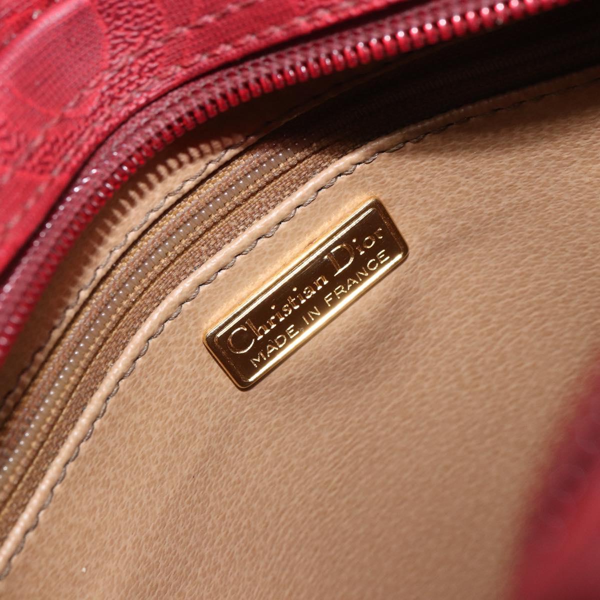 Christian Dior Trotter Canvas Shoulder Bag PVC Red Gold Auth BA9806