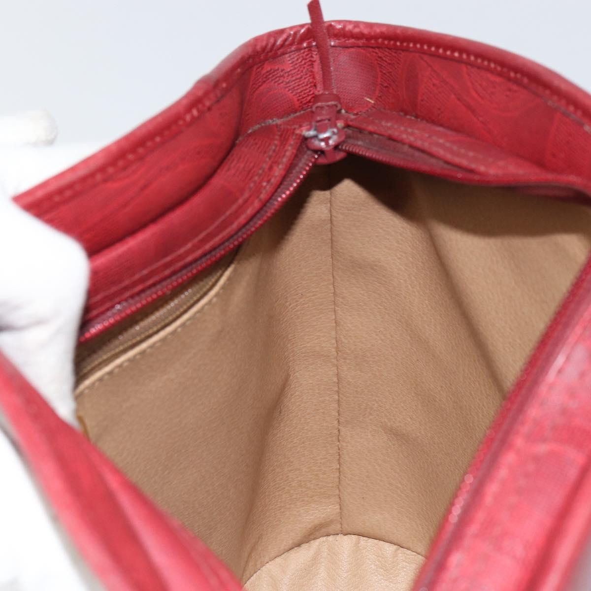 Christian Dior Trotter Canvas Shoulder Bag PVC Red Gold Auth BA9806