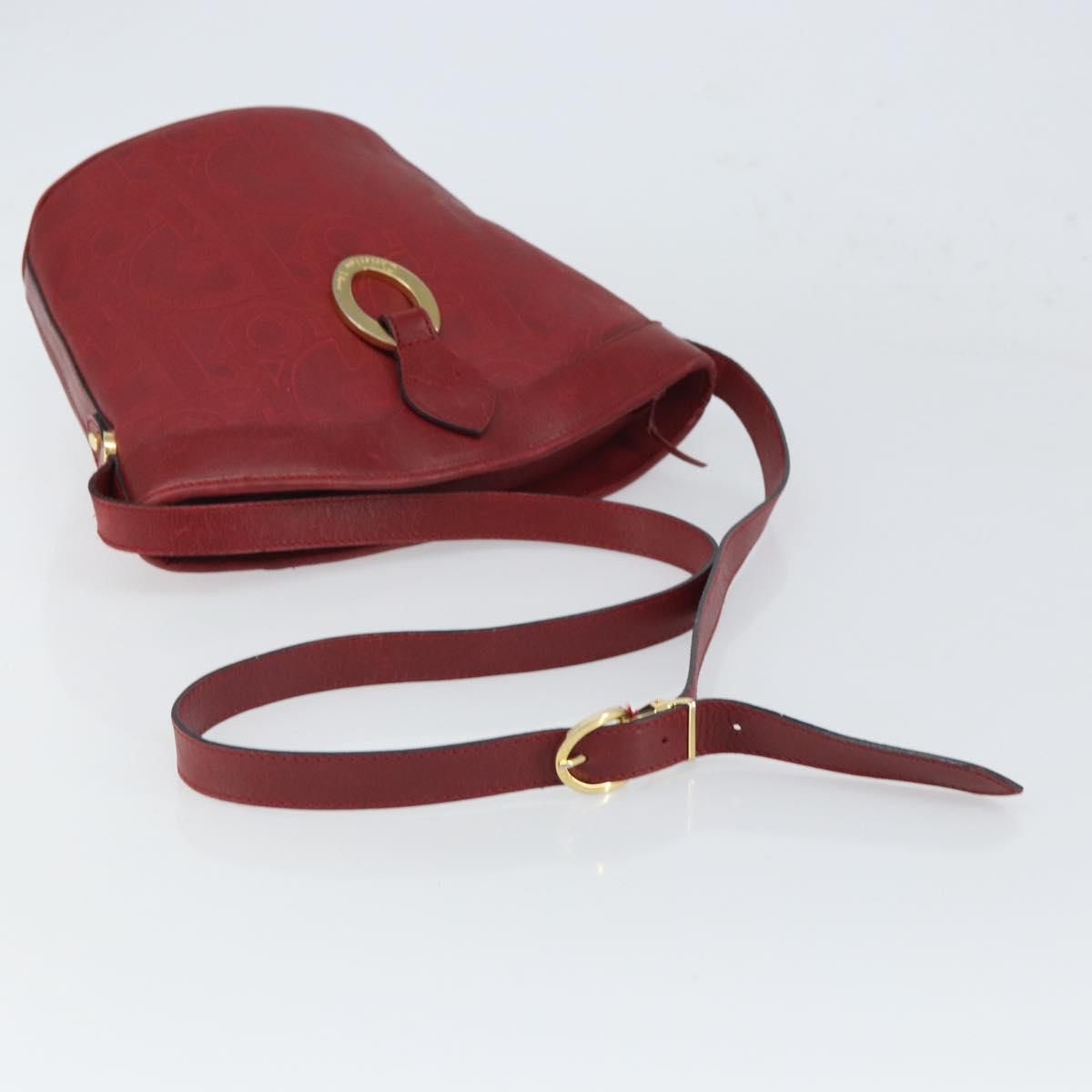 Christian Dior Trotter Canvas Shoulder Bag PVC Red Gold Auth BA9806