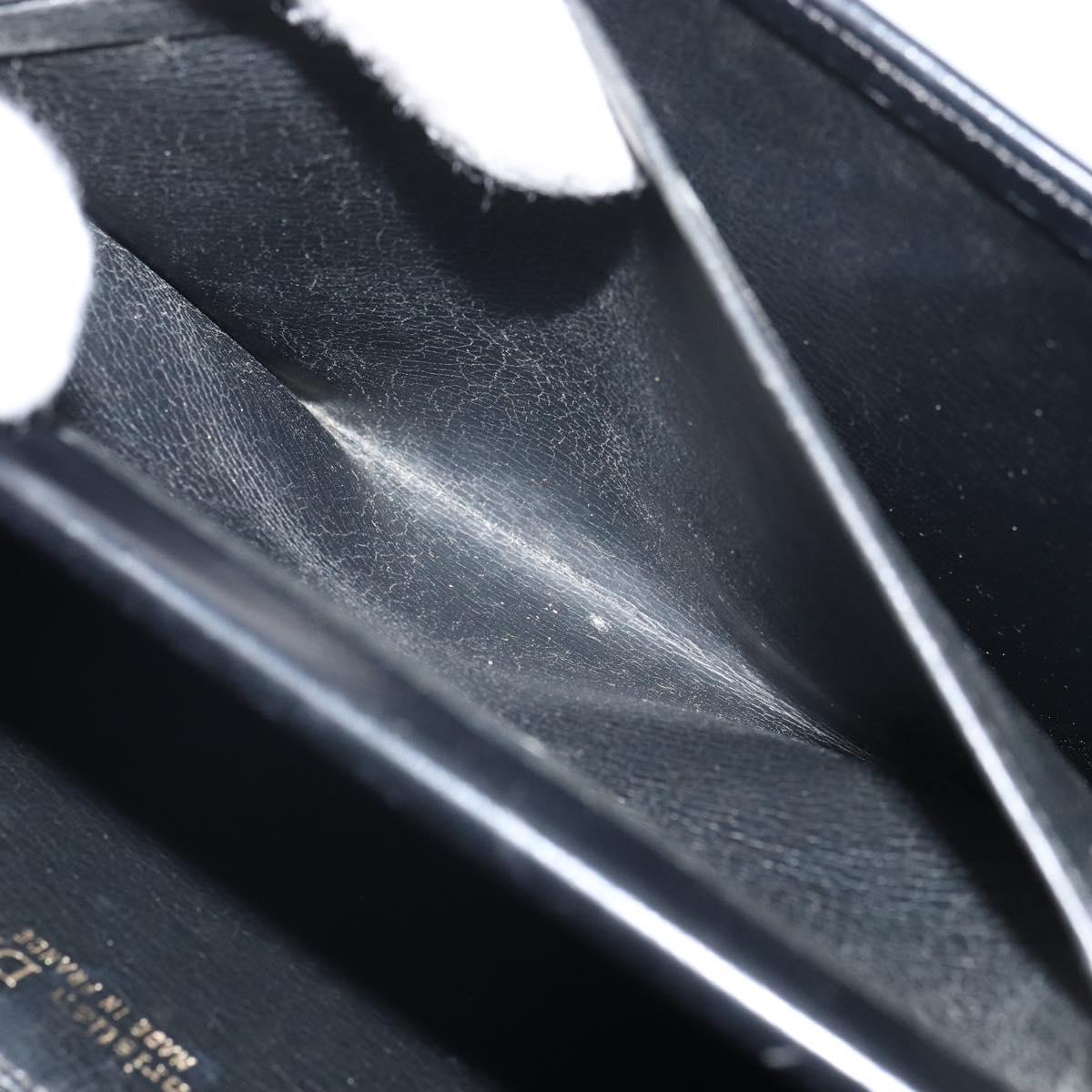 Christian Dior Shoulder Bag Leather Black Gold Auth BA9807