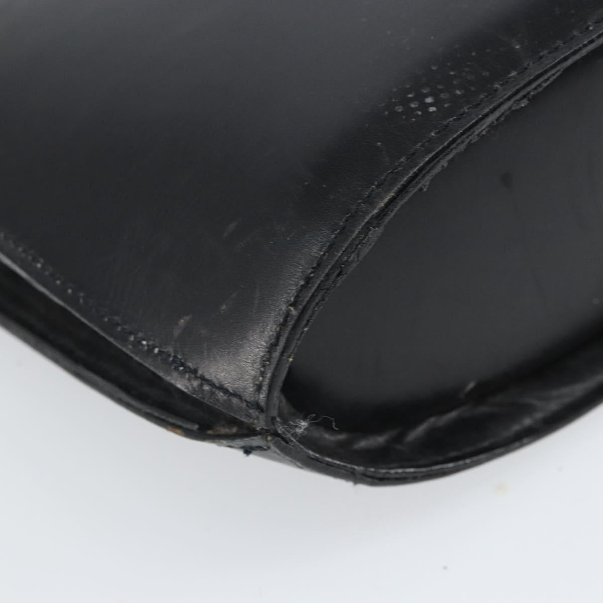 CELINE Shoulder Bag Leather Black Gold Auth BA9825