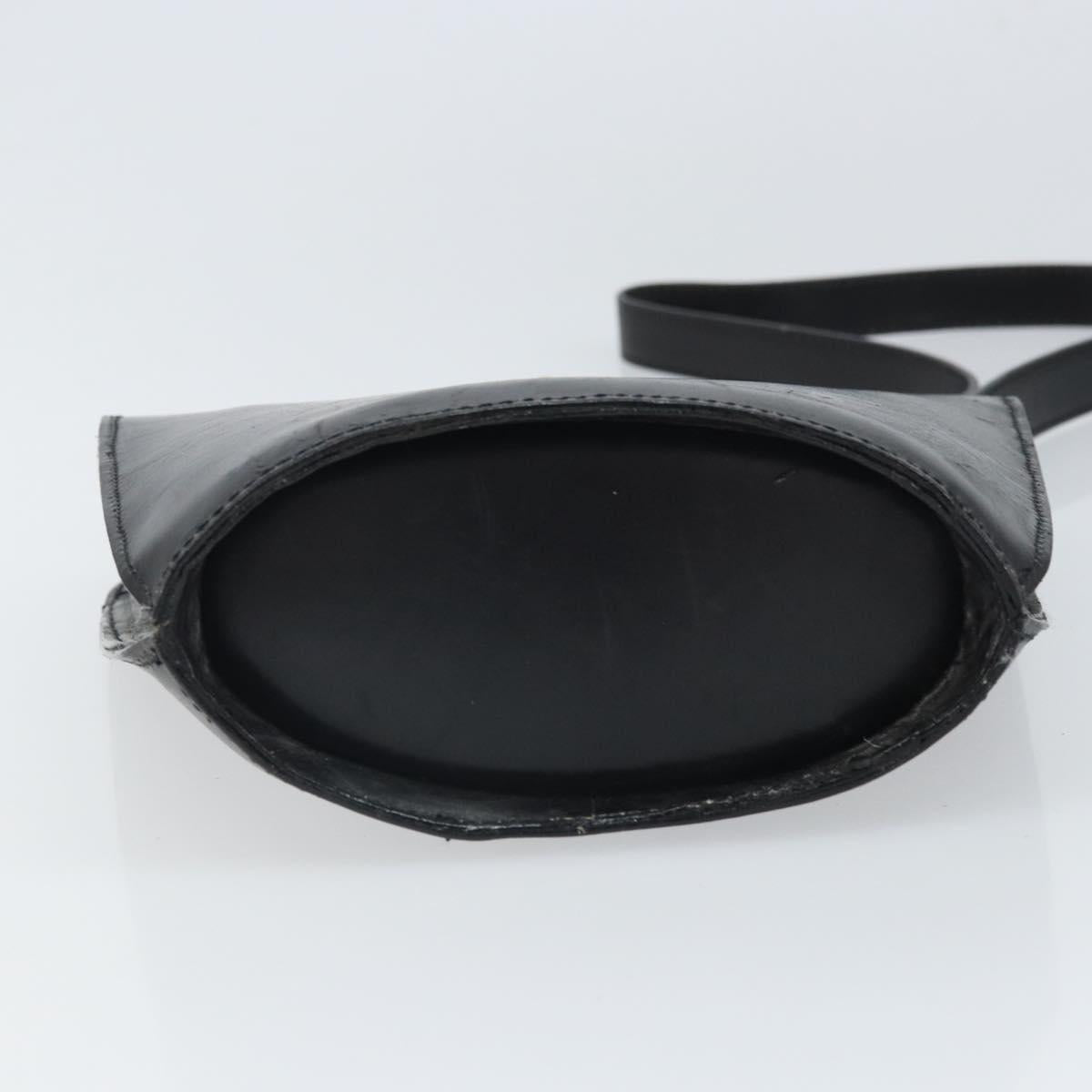 CELINE Shoulder Bag Leather Black Gold Auth BA9825